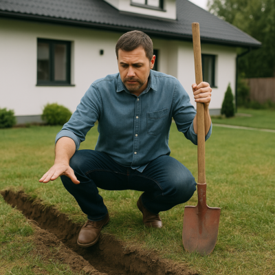 Przyłącze światłowodowe - głębokość wykopu